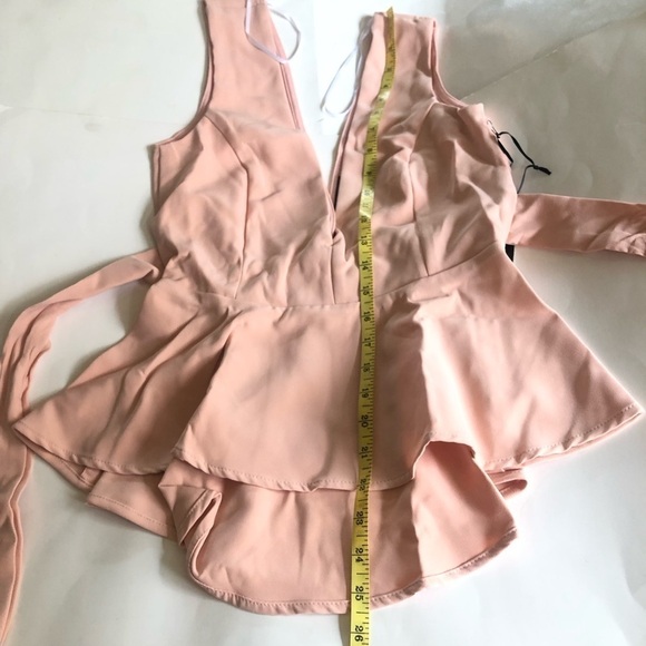 Lulus Simply Joyous Blush Sleeveless Peplum Top Size M - Picture 10 of 16